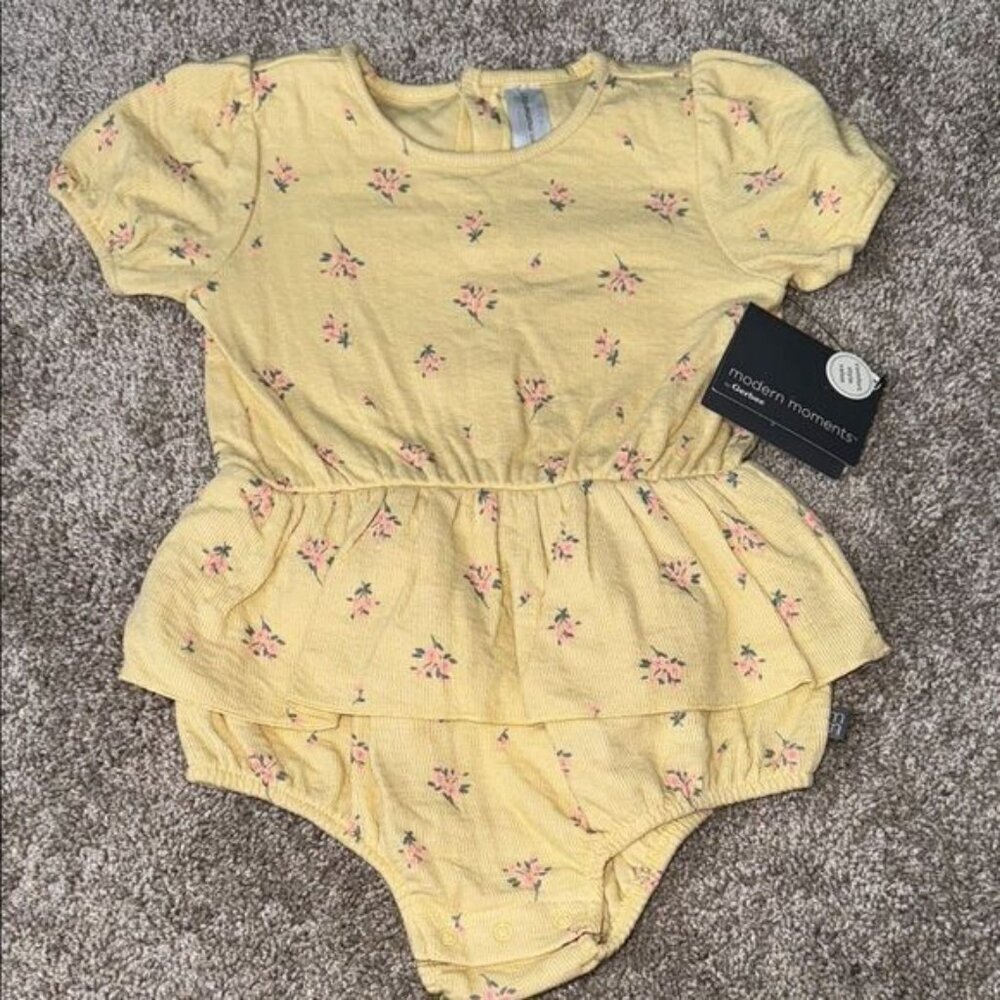 Modern moments by Gerber Yellow Floral Baby Romper